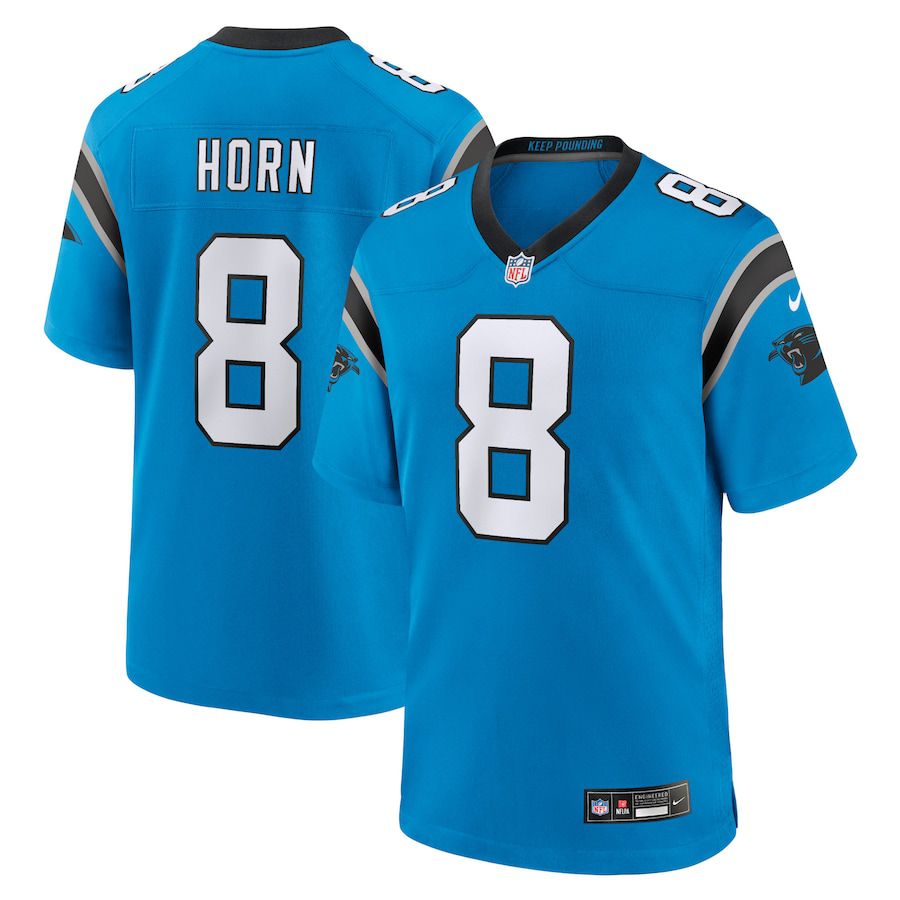 Men Carolina Panthers 8 Jaycee Horn Nike Blue Alternate Game NFL Jersey